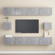 Set di Mobili Porta TV 6 pz Grigio Cemento in Legno Multistrato 3079104