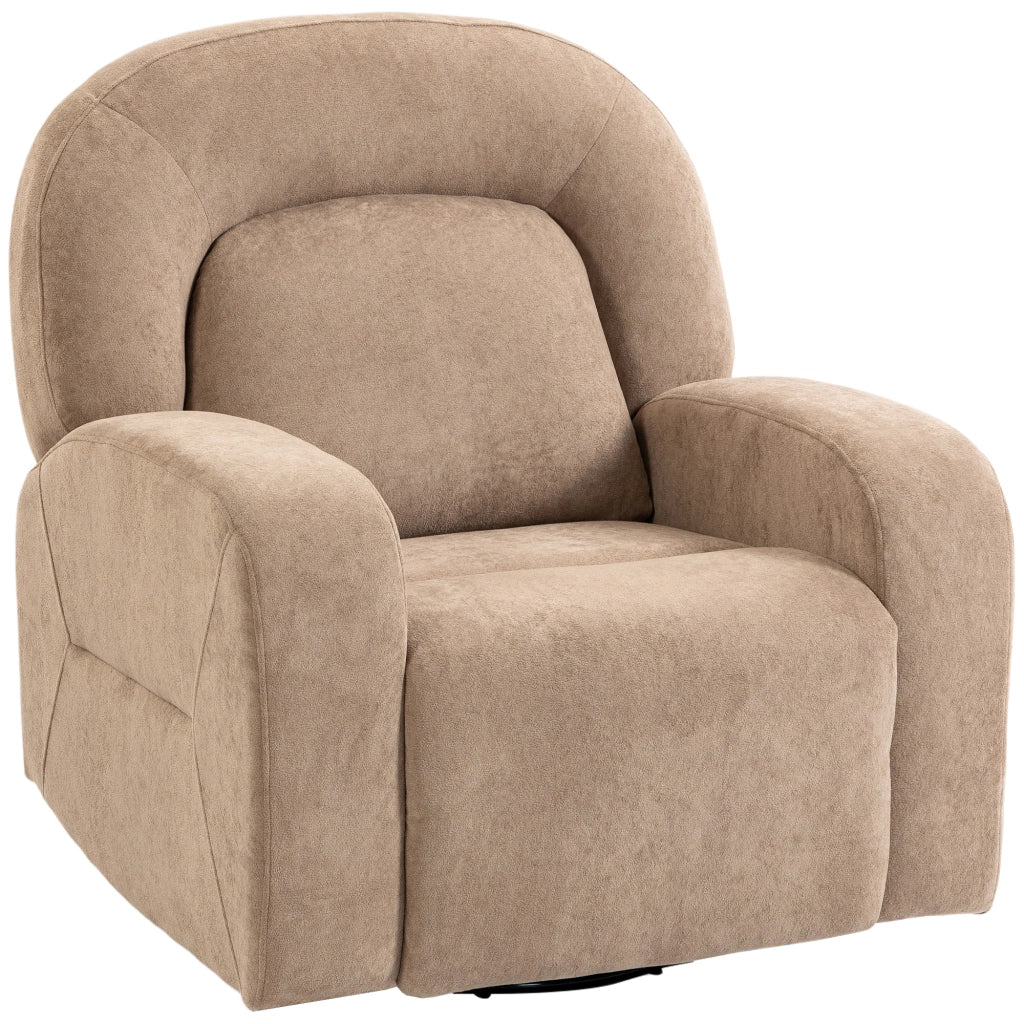 Poltrona Relax Massaggiante Girevole ¨C Zephmum ¨C Tessuto Velluto Grigio Khaki