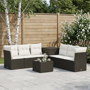 Set di divani 8 pz Nero e Bianco Crema 3448261