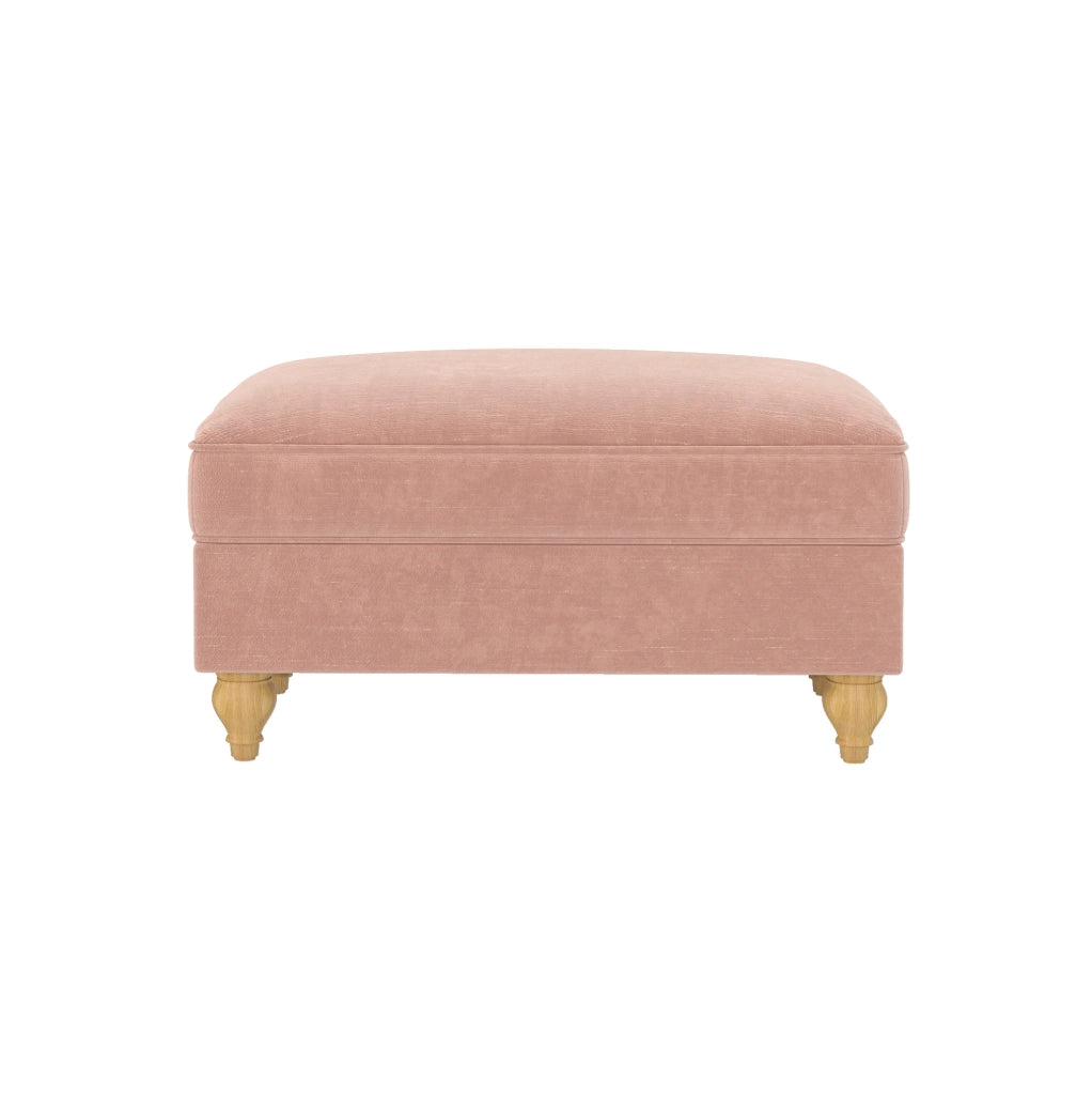Pouf Windsor in Tessuto Chenille Rosa con Design Elegante e Versatile