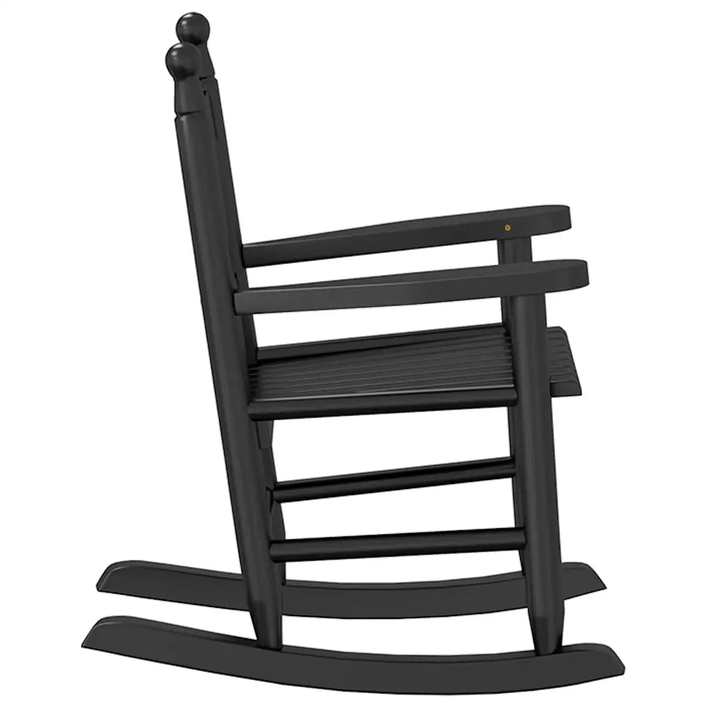 Sedie a Dondolo per Bambini 2 pz Nere Legno Massello di Pioppo CFW4242698
