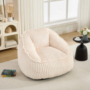 Poltrona sacco 46.0x43.0x29.0 cm imbottita in schiuma morbida in velluto a coste beige