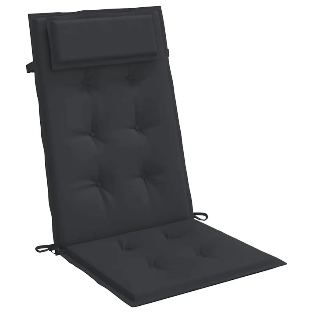 Cuscini per Sedia con Schienale Alto 4pz Nero in Tessuto Oxford 361896