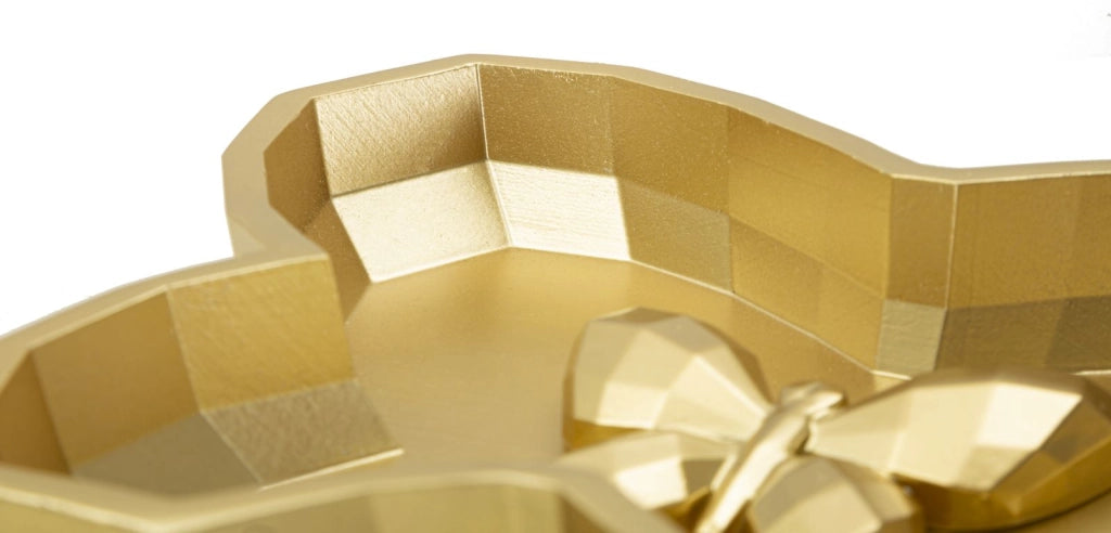Svuotatasche Butterfly 20,5x17,5x3 cm in Resina Oro