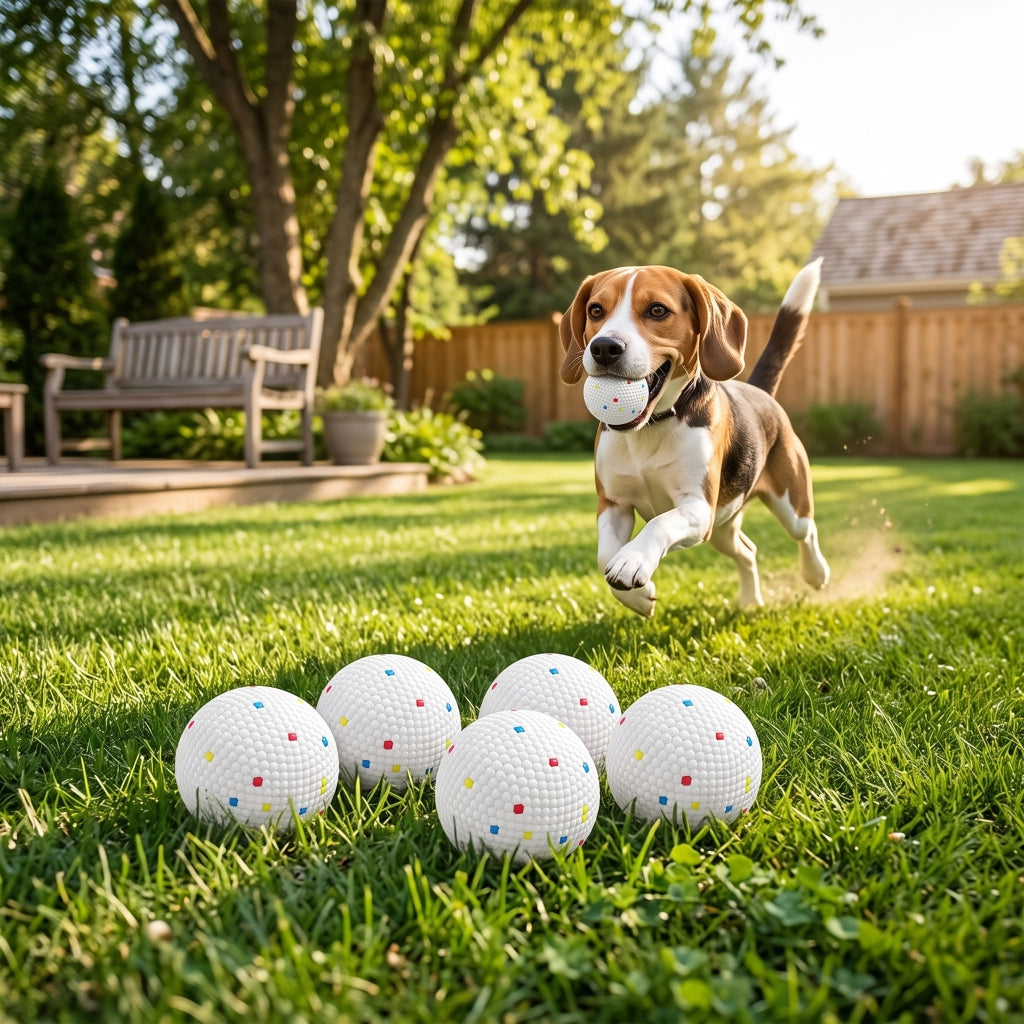 Lot de 6 Balles pour Chien en ETPU Ø58mm Blanc