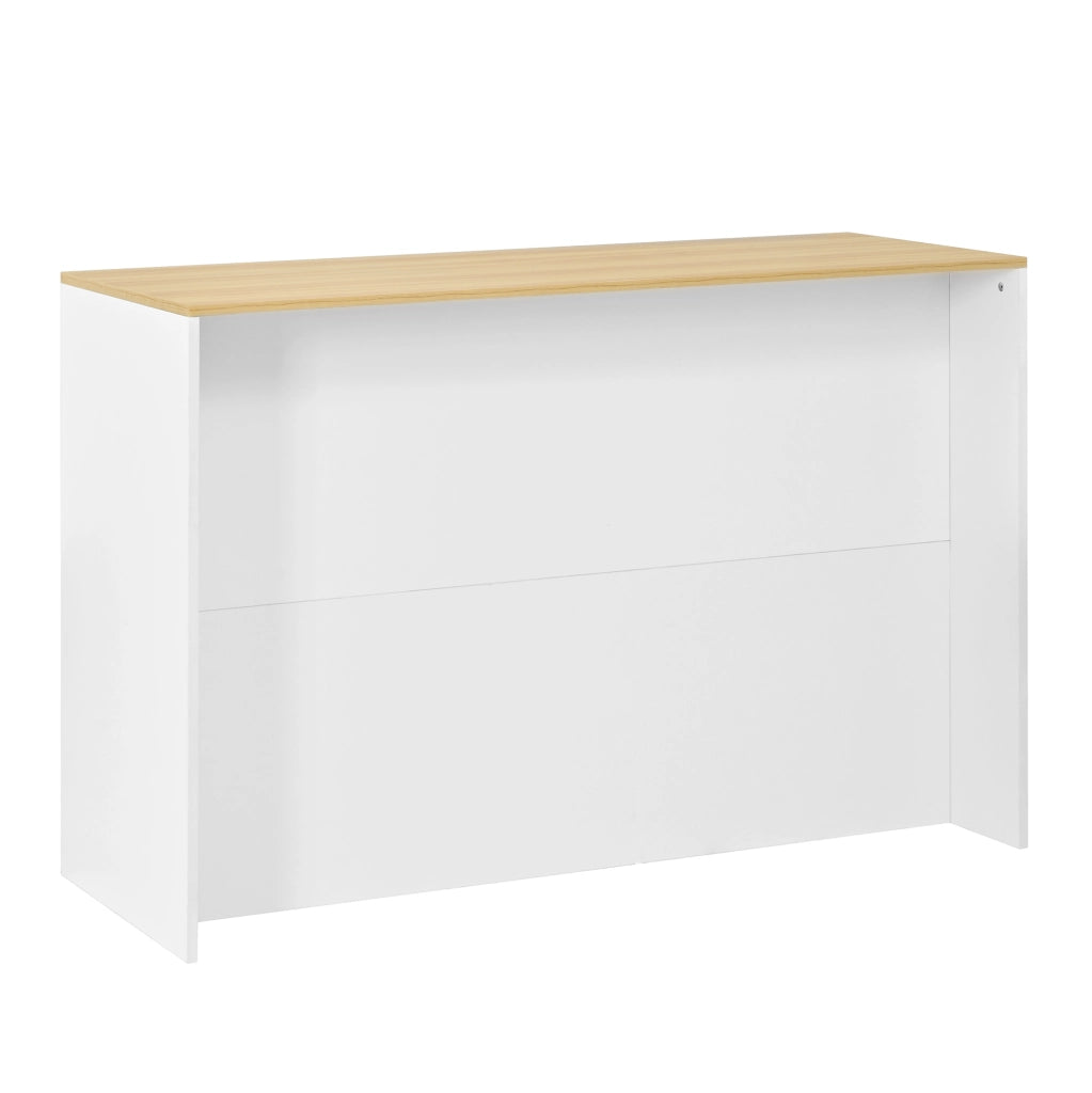 Isola cucina 135x55 cm con LED; 2 cassetti e ante in vetro bianca HOMVRA