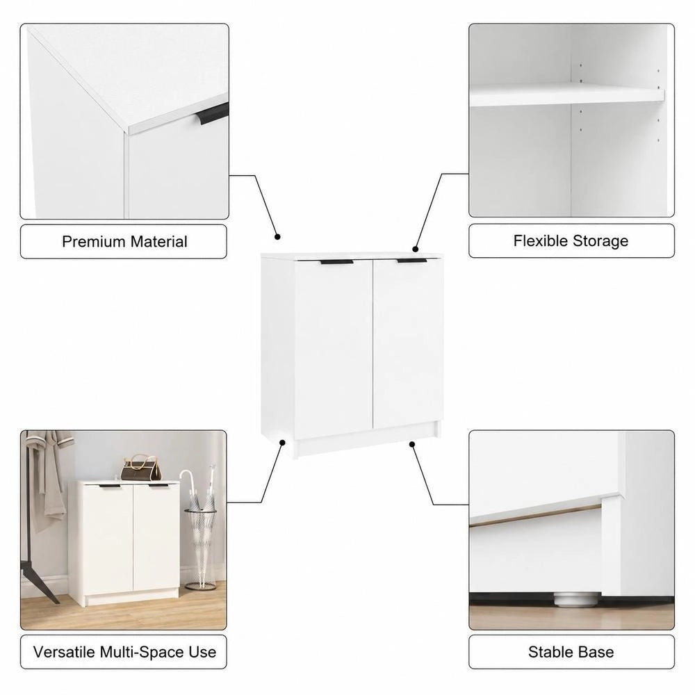 Shoe Cabinet White 59x35x70 Cm Wood-based Material