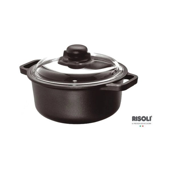Casseruola risoli 097in 20tp induction con coperchio nero