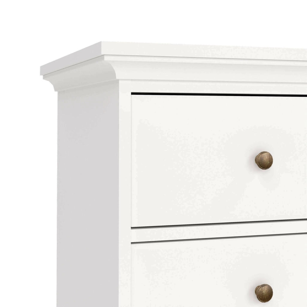 Cassettiera Arika, Settimino multiuso, Comò camera da letto, Mobile con cassetti, 96x49 h87 cm, Bianco