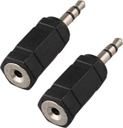 Adattatore da Socket Stereo Femmina a Jack Mannello - 2 pezzi - Nero