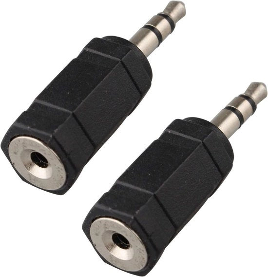 Adattatore da Socket Stereo Femmina a Jack Mannello - 2 pezzi - Nero