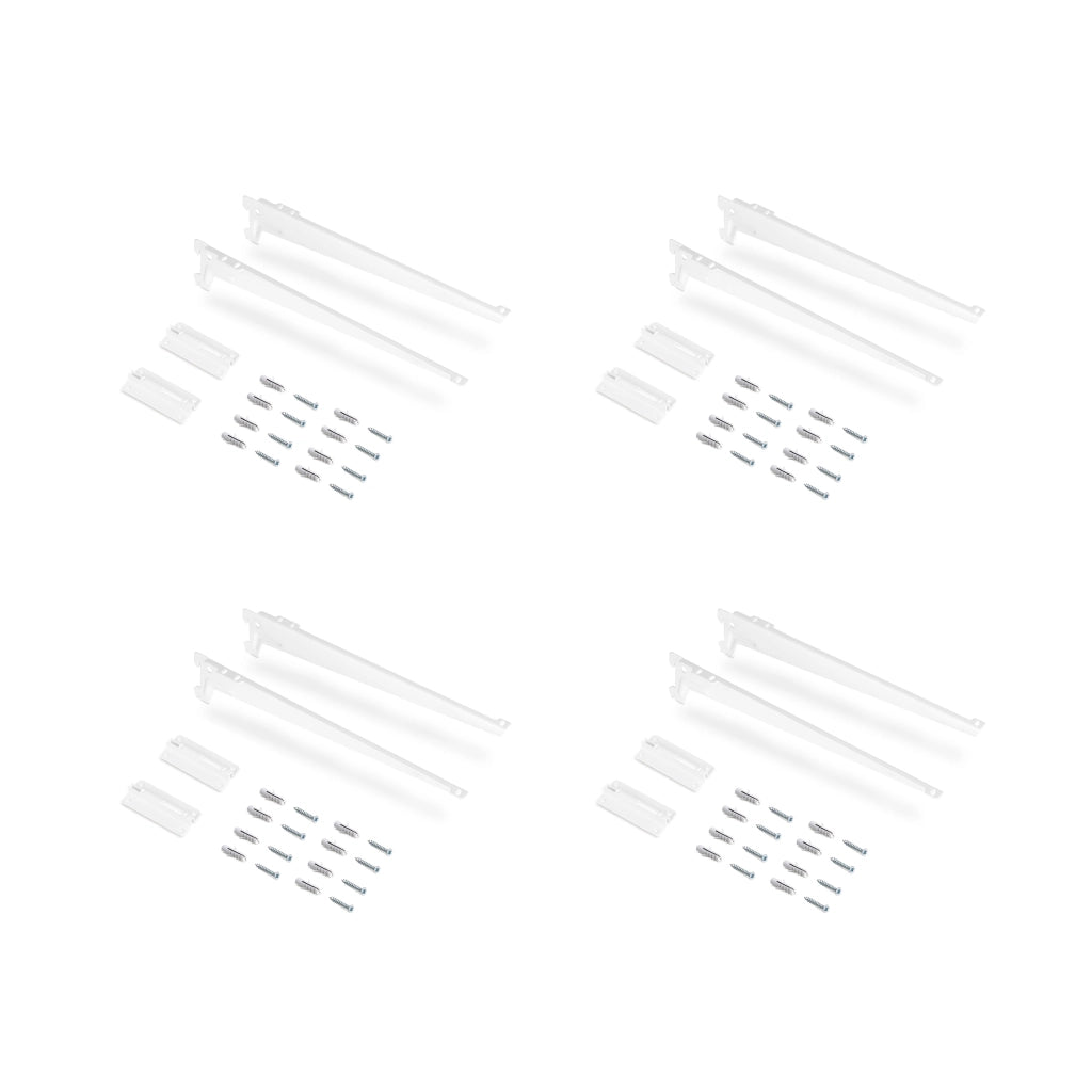 Kit per Fissaggio Mensole 230 mm in Acciaio Emuca Bianco