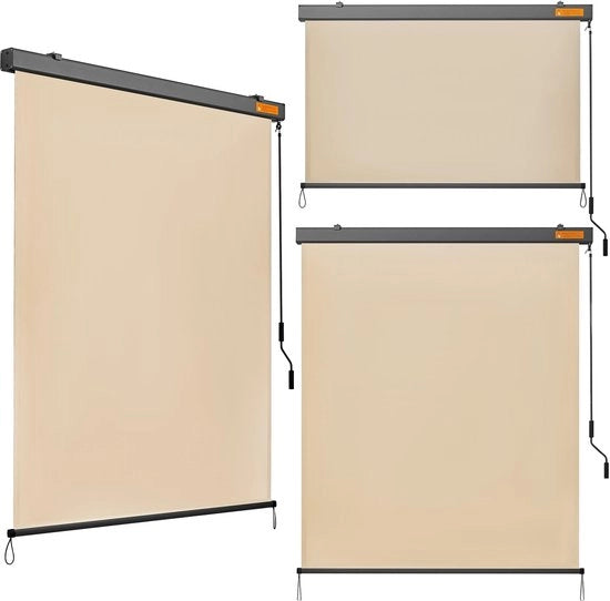 Zoniera Verticale per Esterno – Tendalino per Balcone Resistente alle Intemperie 154,5 x 250 cm con Maniglione a Cinghia, Ombreggiatura e Protezione da Invasione di Luce, Ideale per Terrazza o Balcone