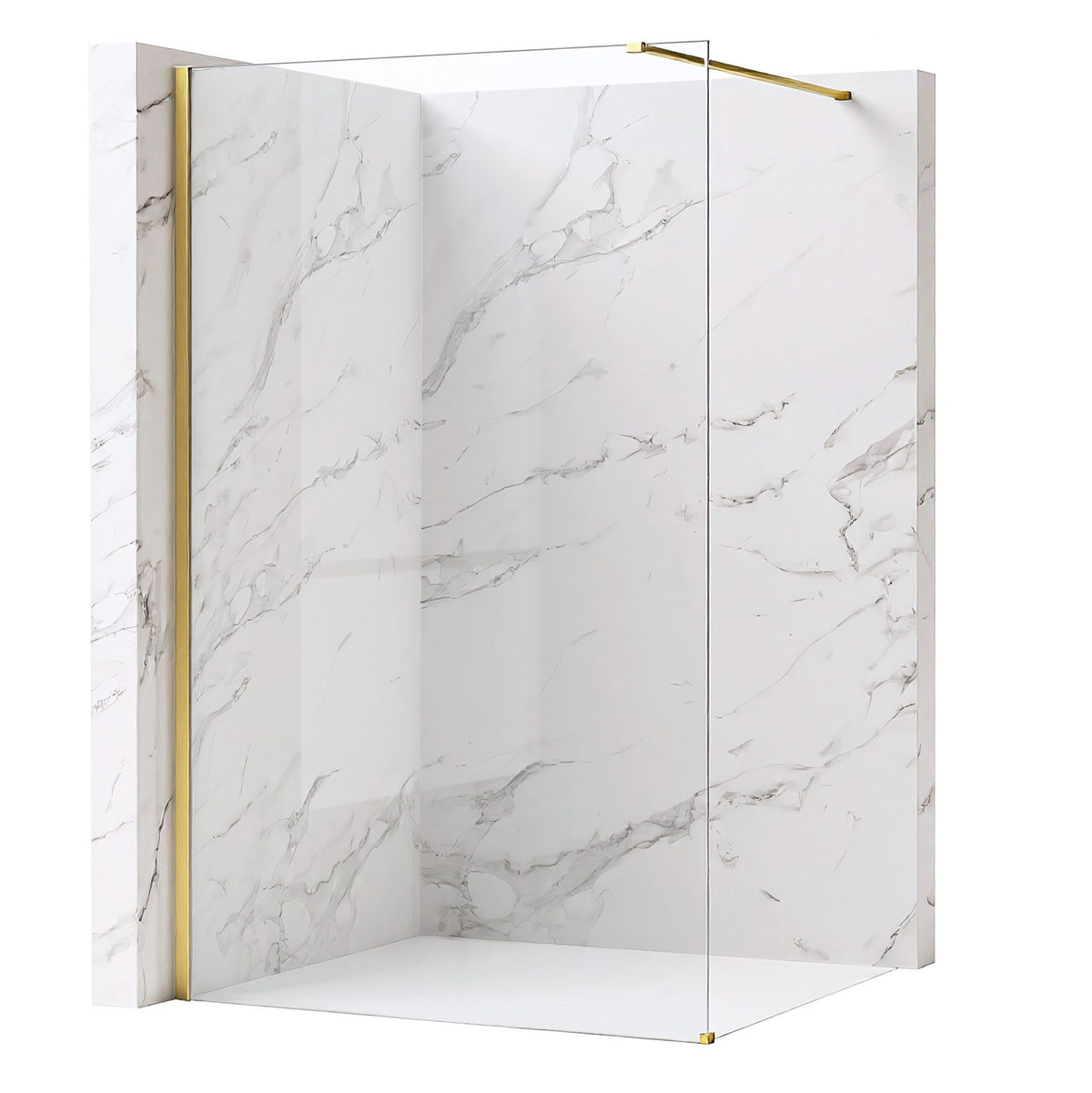 Parete Doccia Rea Flexi Transparent / Brush Gold 140