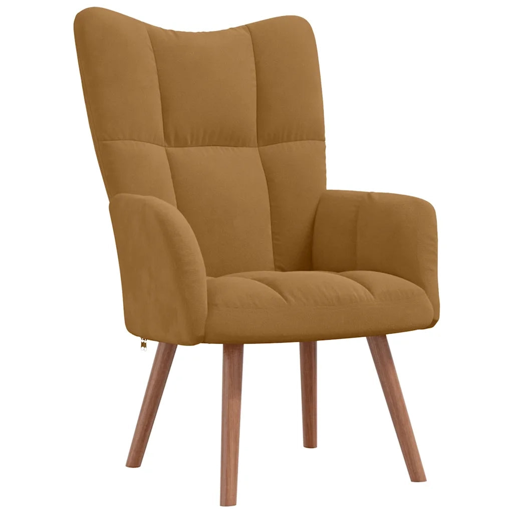 Sedia Relax Marrone in Velluto 328059