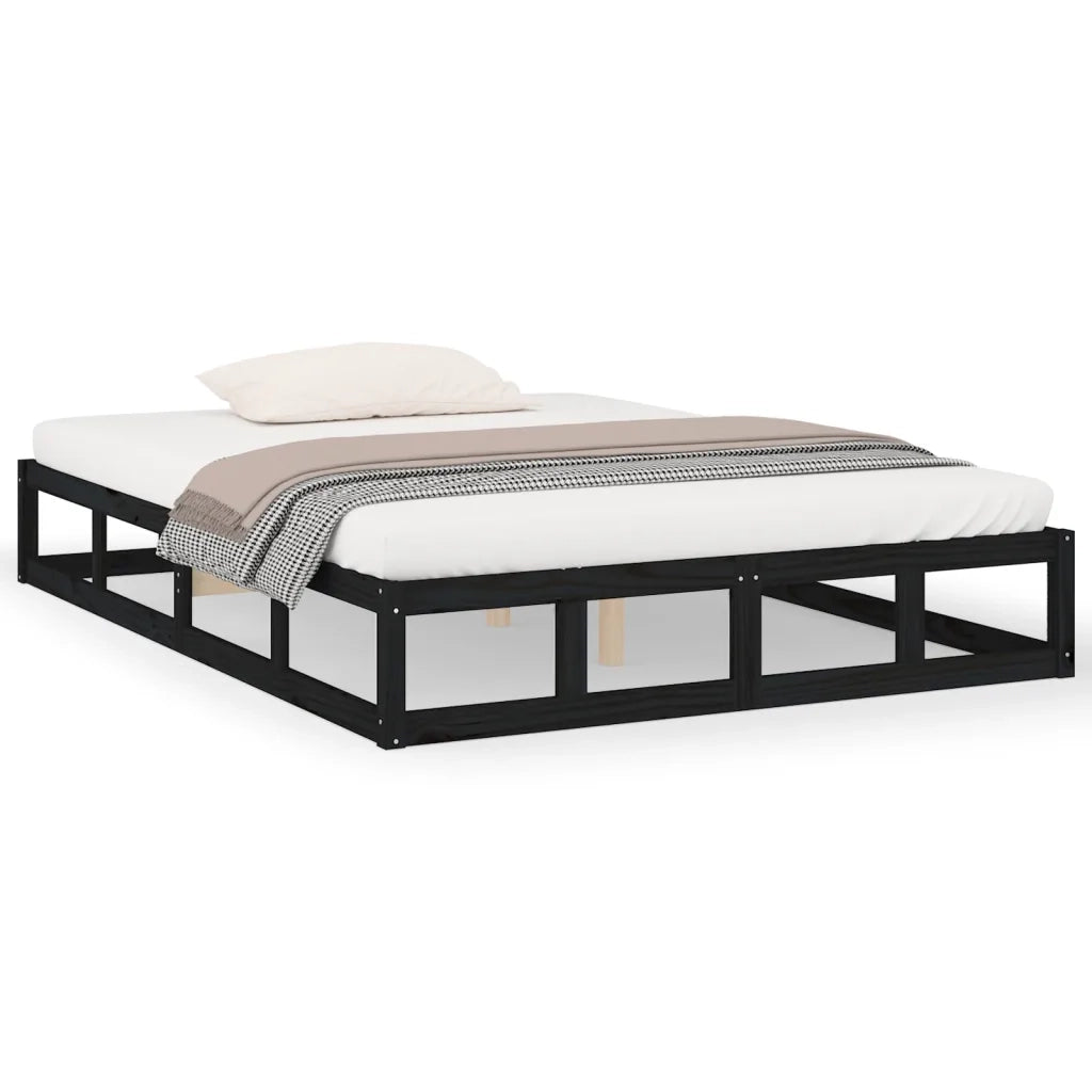 Giroletto-Struttura Letto Nero 120x190 cm Small Double in legno Massello
