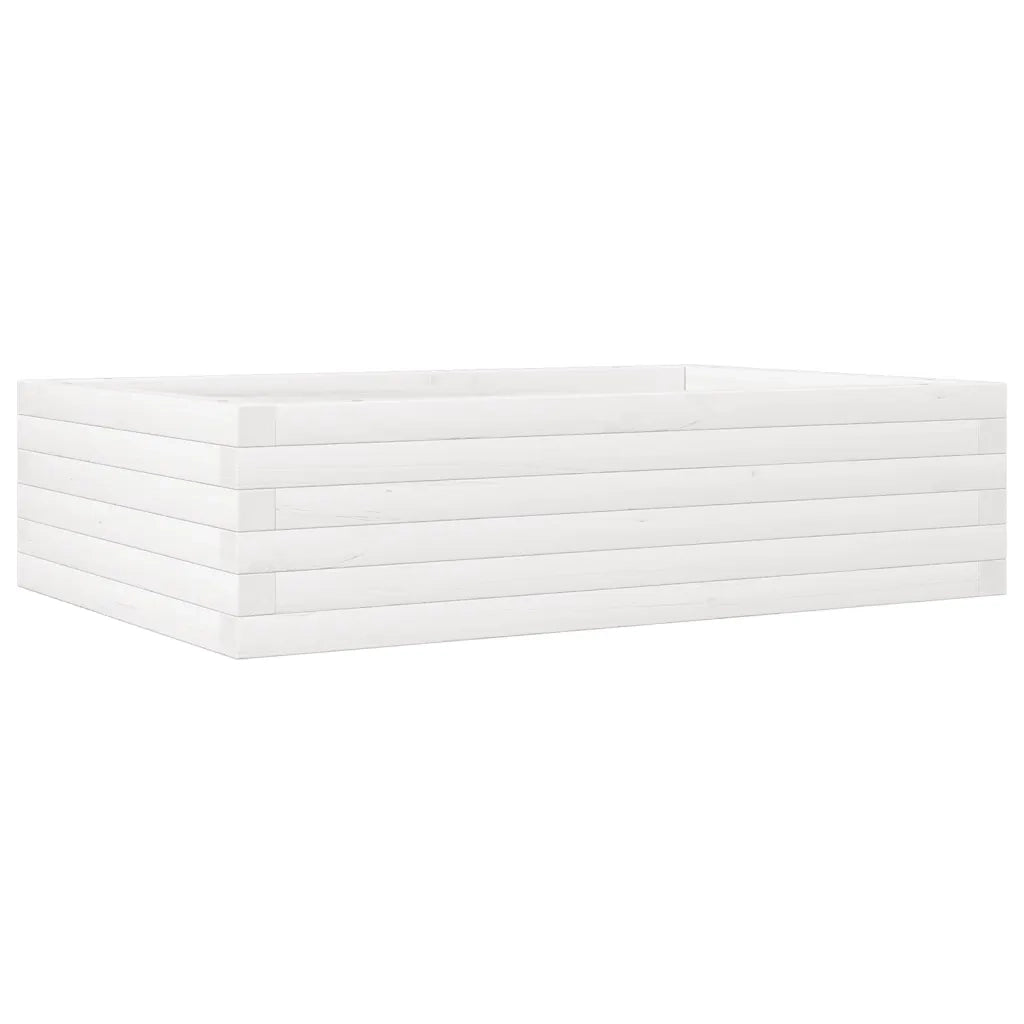 Fioriera da Giardino-Vaso da Esterno Bianca 90x60x23 cm Legno Massello di Pino