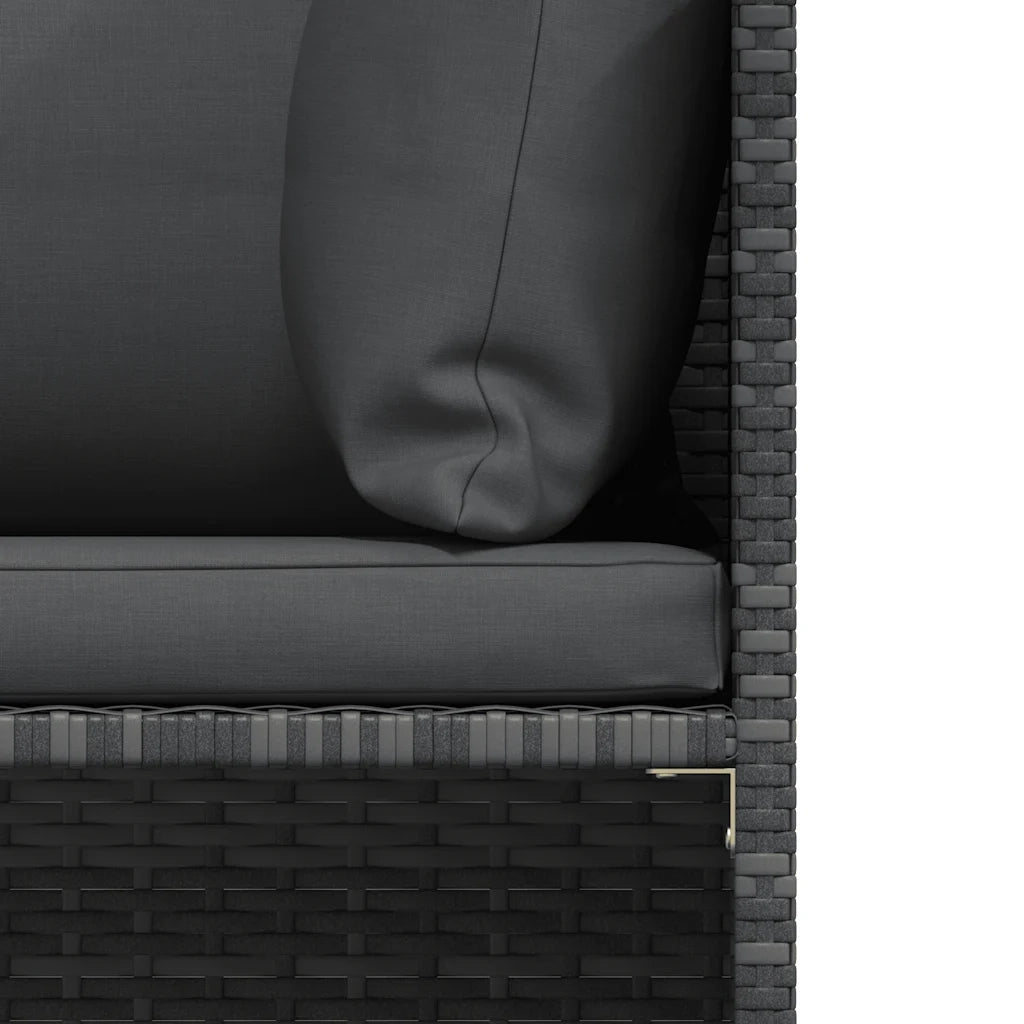 Divano da Giardino a 2 Posti-Sofa da giardino con Cuscini in Polyrattan Grigio