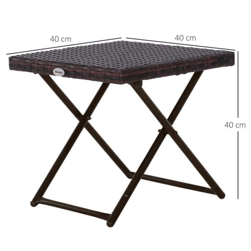 Tavolo da giardino pieghevole in rattan ¨C Minimal ¨C marrone 40x40x40 cm