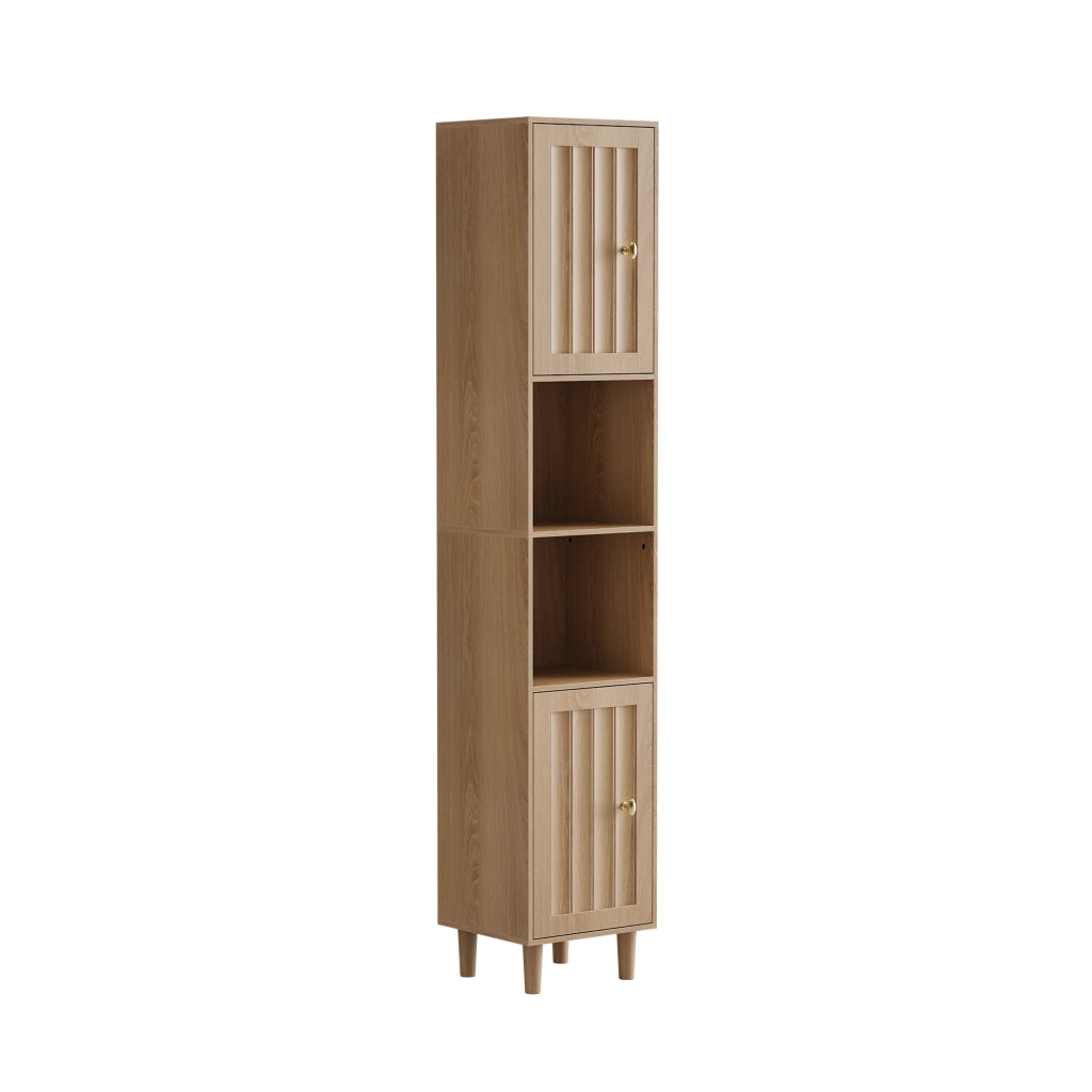 ARMADIO Alto 32x30x169 cm MDF Rovere con ante e ripiani aperti