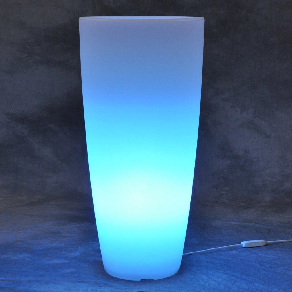 Vaso Agave Tondo Con Luce Verde H70 Ø 33Cm