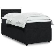 Giroletto a Molle con Materasso Nero 90x200 cm in Velluto