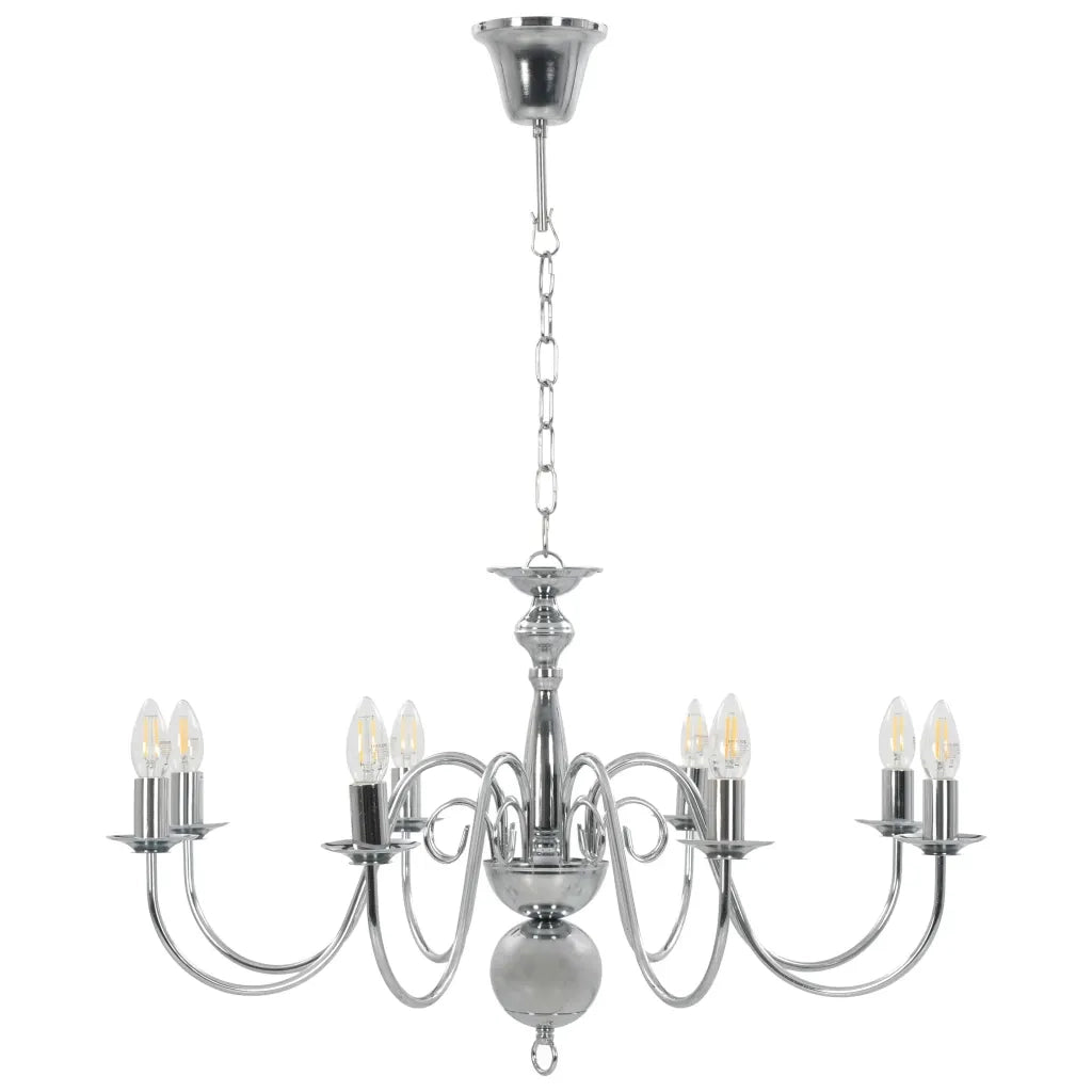 Lampadario Argento con 8 Lampadine E14 281618