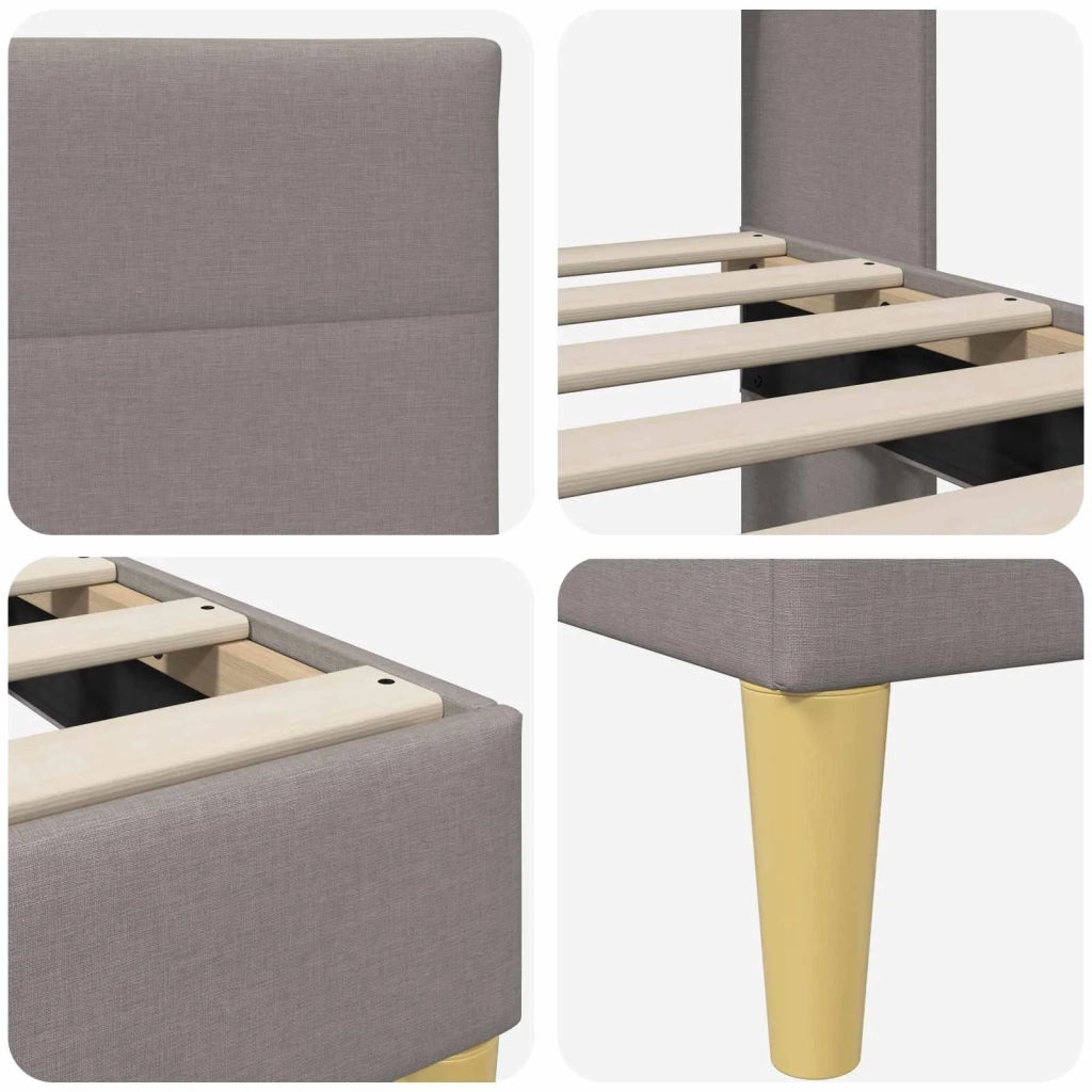 Struttura del letto con testiera Tortora 160 x 200 cm Tessuto 42027598