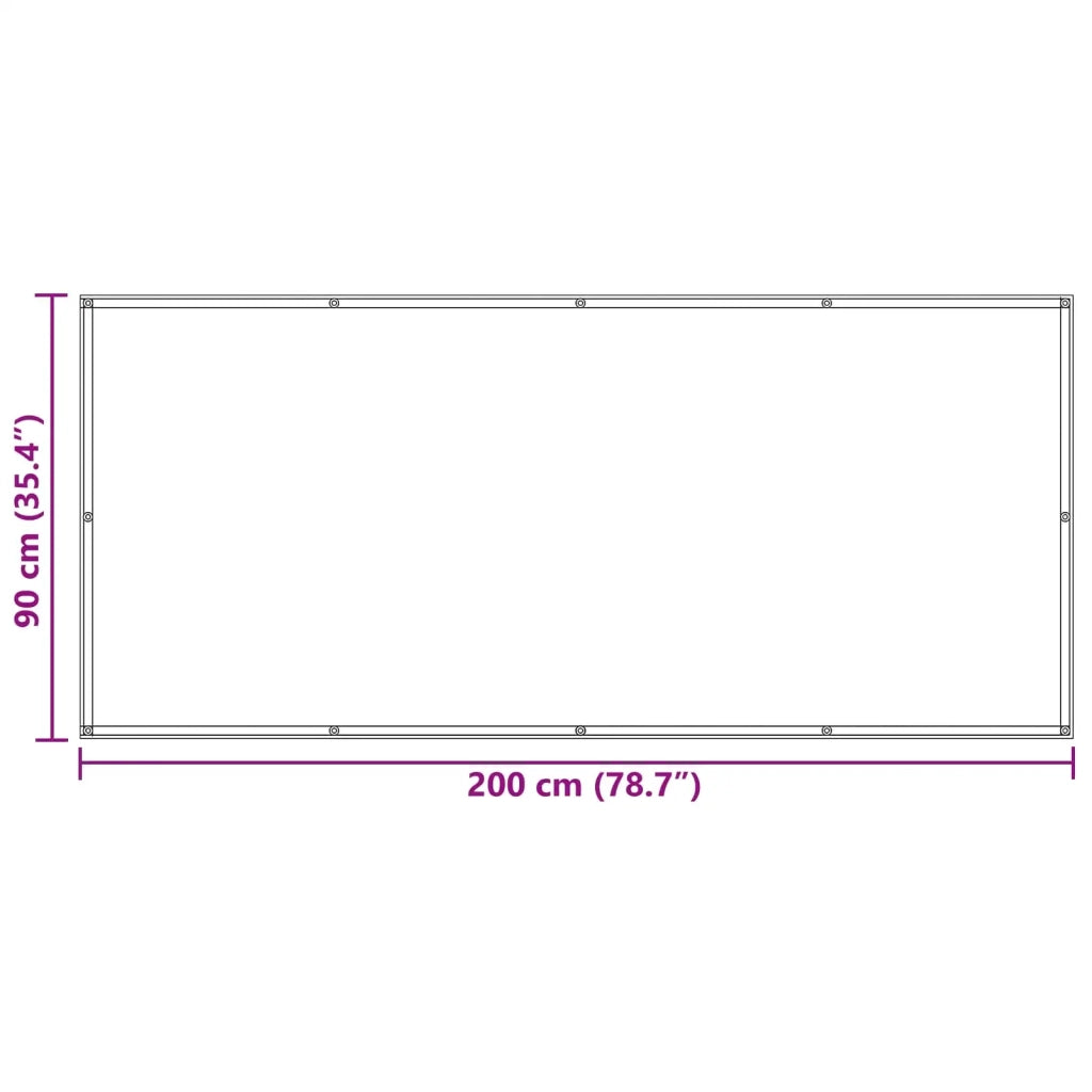Schermo da balcone 90 x 200 cm Oxford alu rivestito in PU 42030695