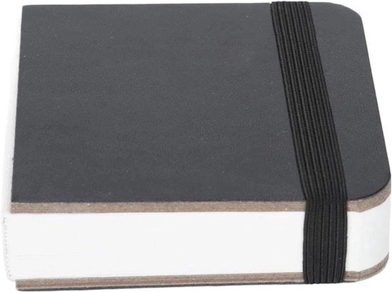 Libretto - Materiale per scrivere - Grande capacità - Nero - Creativo - Adatto per uso domestico e ufficio - Arte - Disegno e scrittura - Adatto per tutte le età - Formato ampio, A5 - Copertina rigida con chiusura elastica.