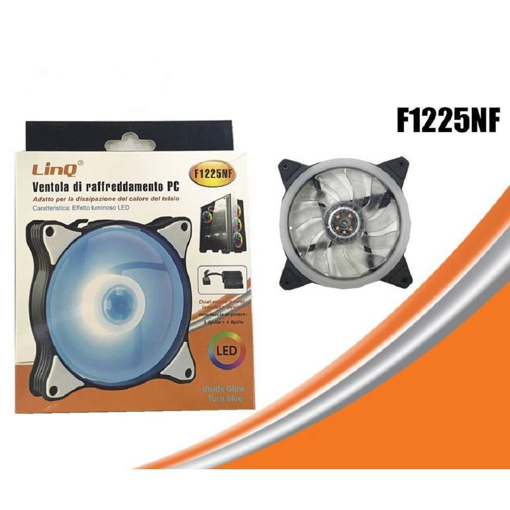 Trade Shop - Ventola Raffreddamento Dissipazione Cooling Fun Per Telaio Pc Con Luce Led F1225nf -