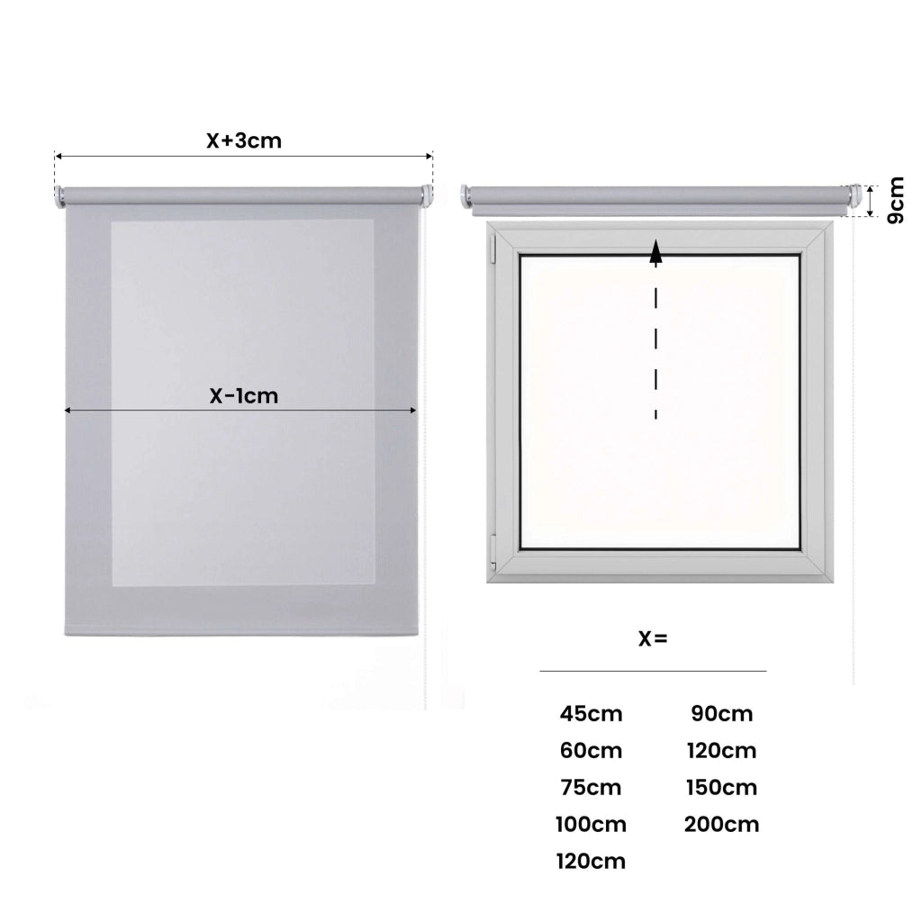 Tenda a Rullo Screen resistente e isolamento termico Grigio 150x250 cm