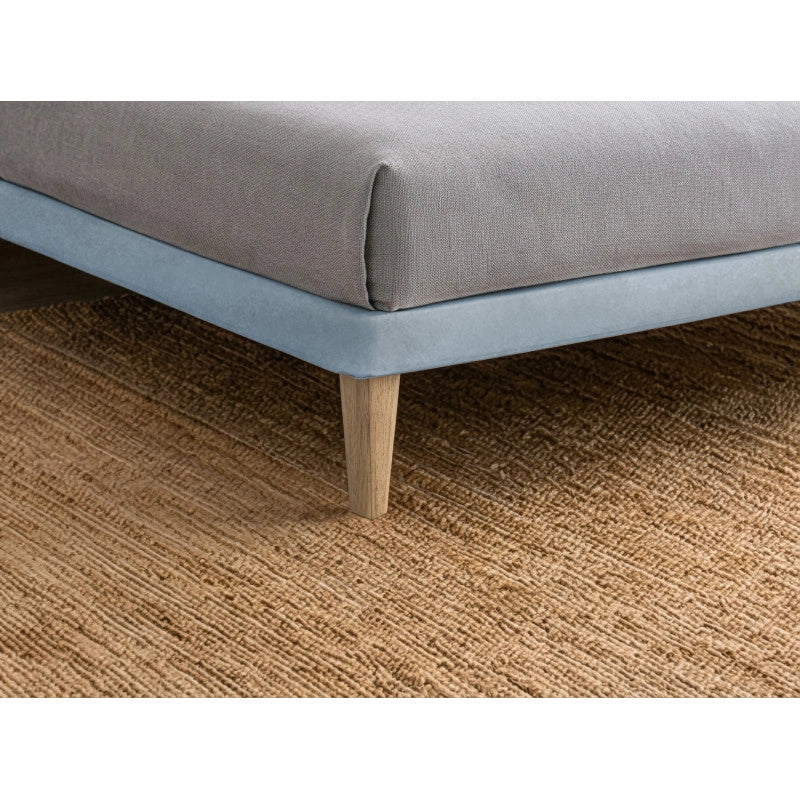 Letto imbottito Matrimoniale 160x190 cm Flat - Con rete,Microfibra,Azzurro