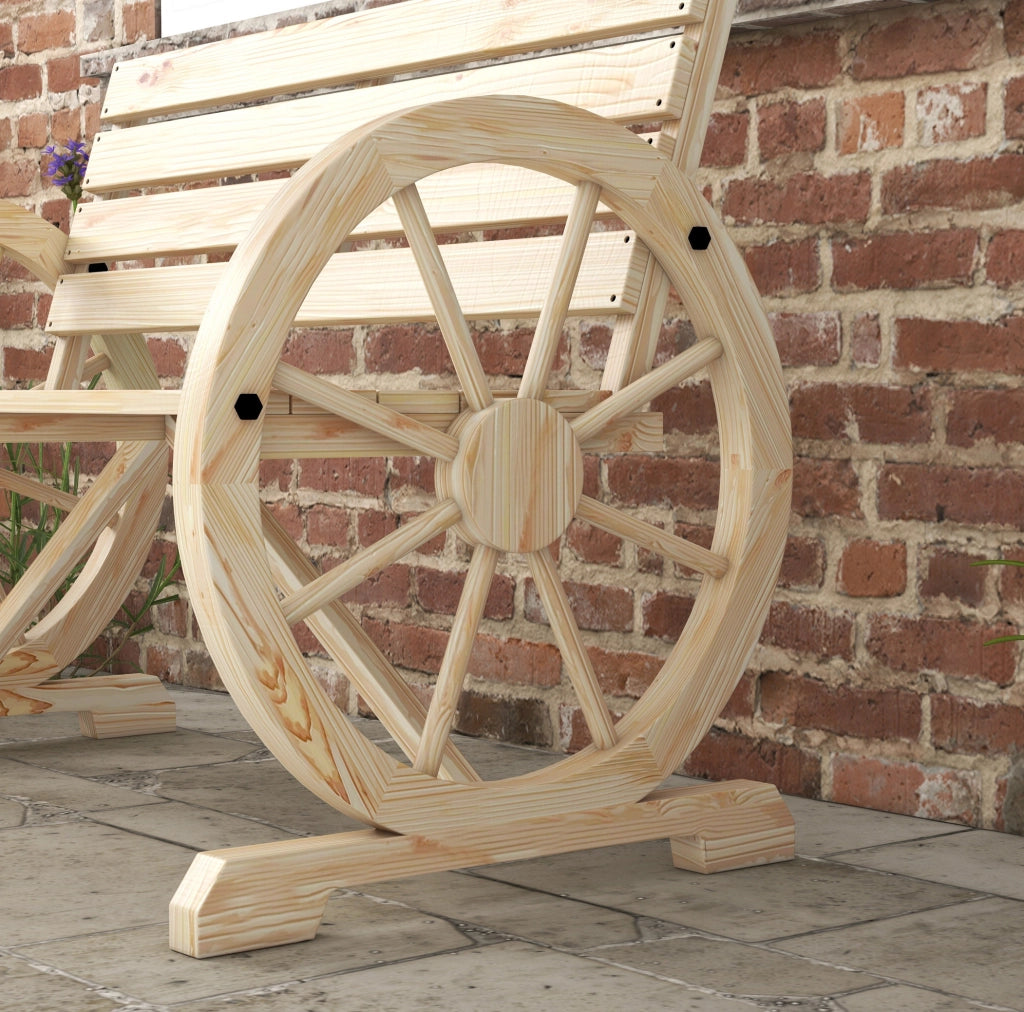 Panca da giardino in legno di abete stile rustico