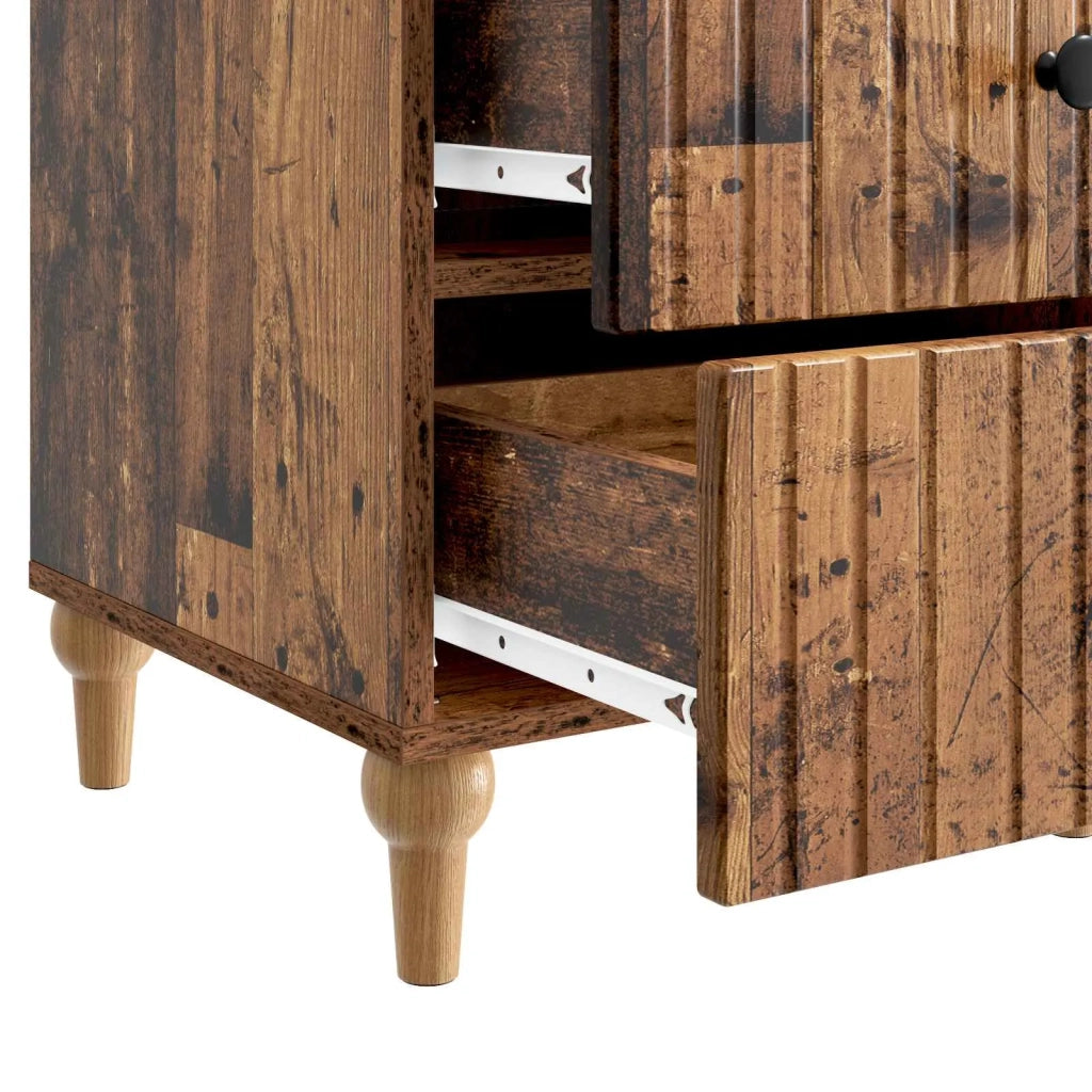 Comodino | Armadio da Notte | Mobiletto da notte con cassetto Legno antico 43x 41 x 66,5 cm
