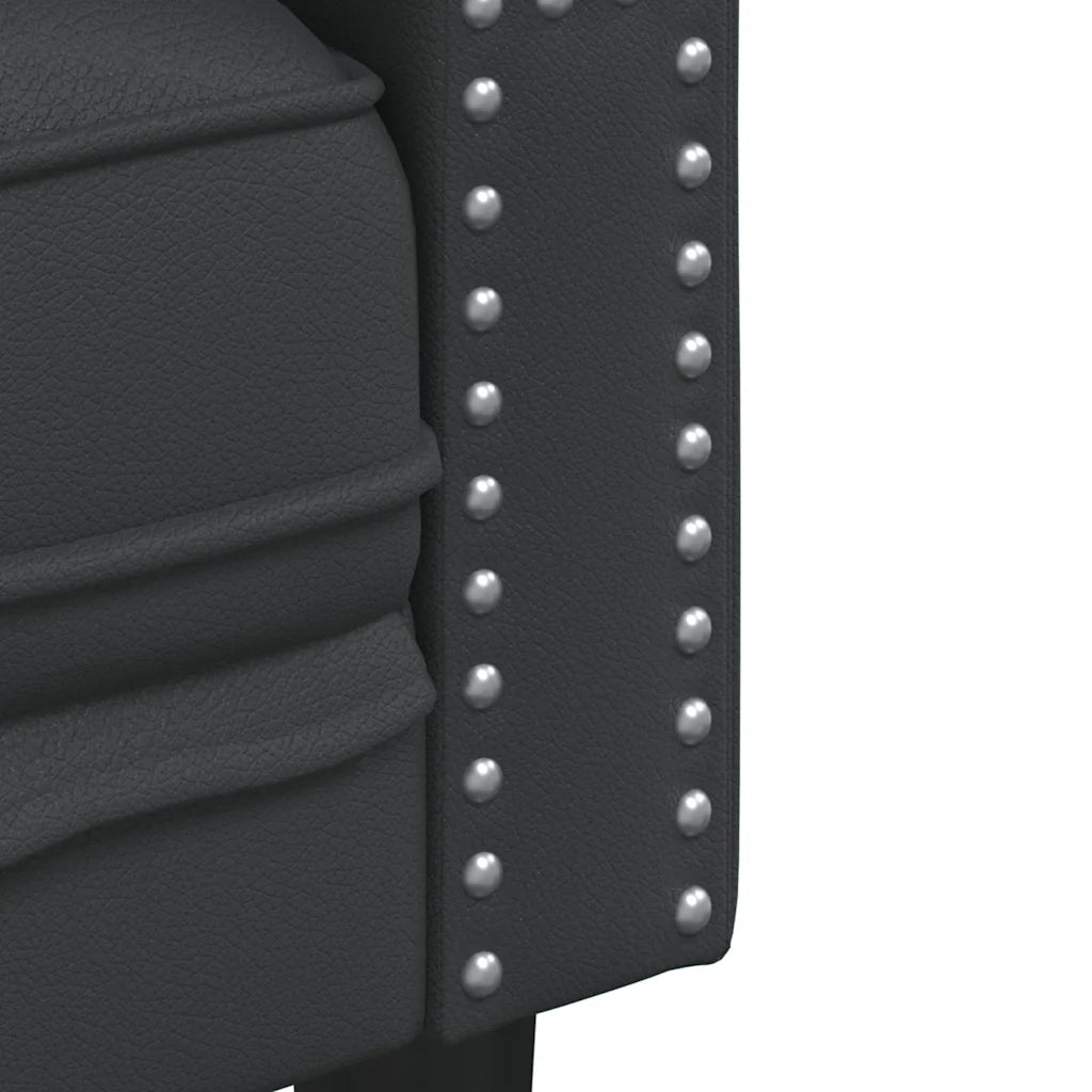 Divano Chesterfield a 3 Posti-Sofa 3 Posti-Divanetto Nero in Similpelle
