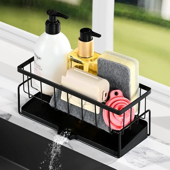 Organizzatore per lavandino in acciaio inossidabile - Nero