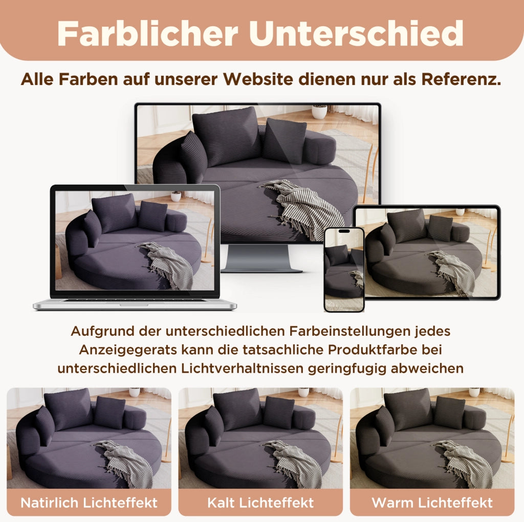 Divano letto pieghevole multifunzione 173 x 176 cm in cordino nero, con 3 cuscini