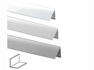 PROFILO ANGOLI UGUALI IN ALLUMINIO- - mm.20x20 mt.1 argento lucido - 5 pezzi