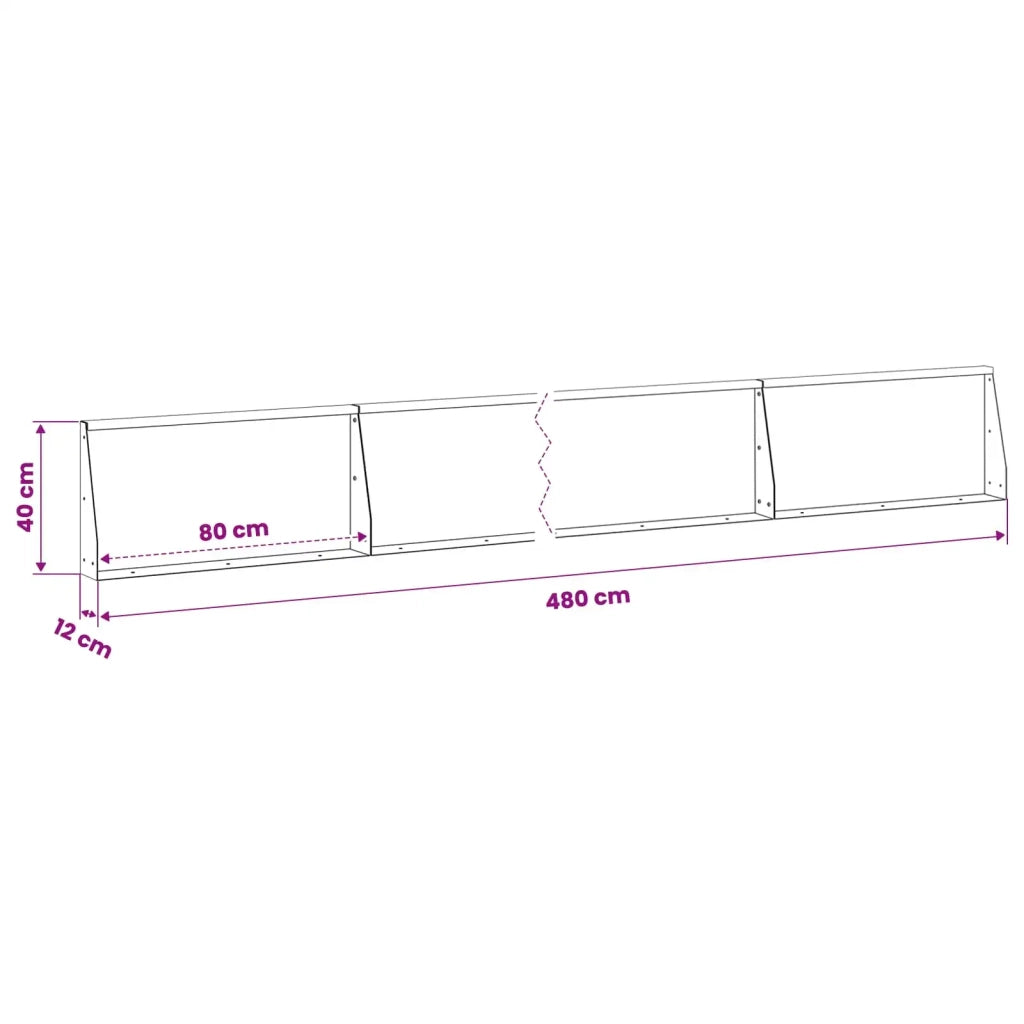 Muro di contenimento 6 pz 80 x 12 x 40 cm Acciaio Bianco 3449185