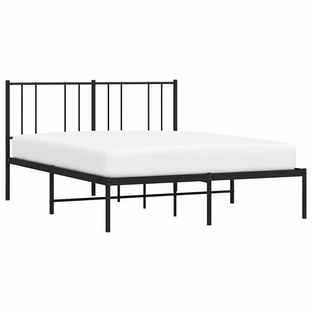 Giroletto con Testiera-Struttura Letto con testiera in Metallo Nero 120x200 cm 643415
