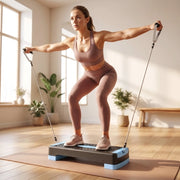 Stepper aerobica 66x28x16 cm blu in ABS, altezza regolabile e bande elastiche