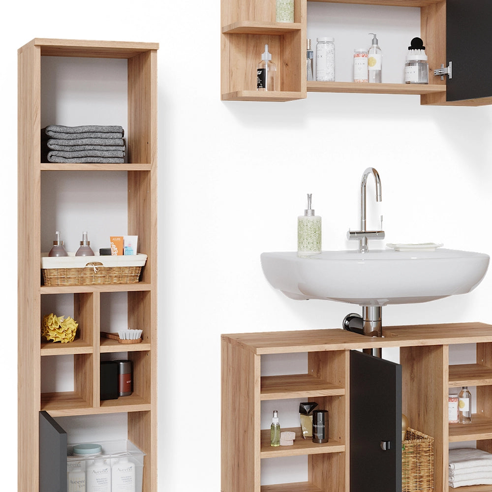Vicco Set mobili bagno Quercia dorata 3 parti