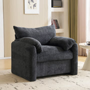Poltrona in chenille grigia 96x82x84 cm con imbottitura ad alta elasticità