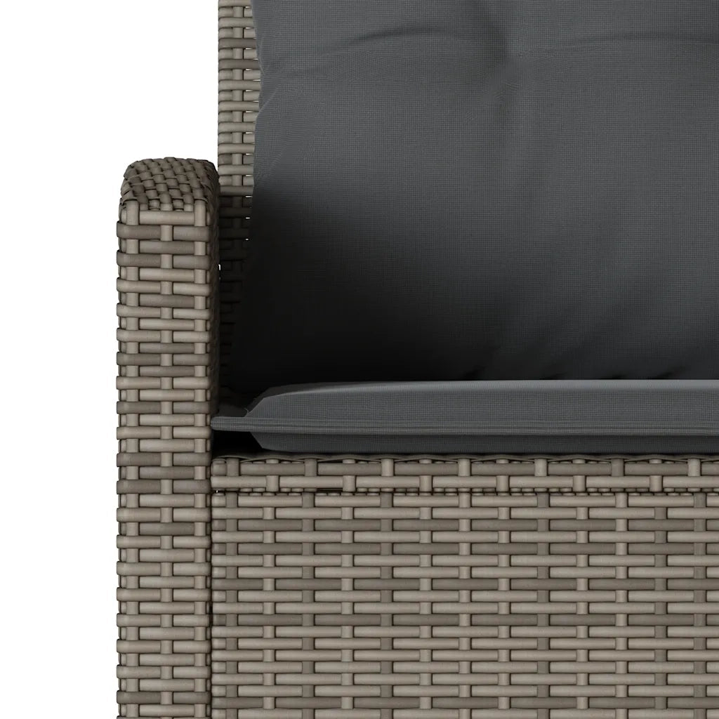 Divano a Forma di L con Cuscini-Sofa con Cuscini in Polyrattan Grigio 160792