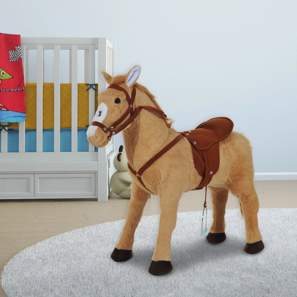 Cavallo Giocattolo con Sella e Suoni ¨C Minimal ¨C 85x28x60 cm Beige
