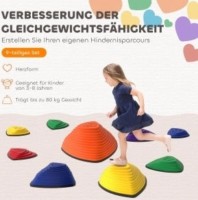 Pietre per equilibrio ULEVR set da 9 antiscivolo e impilabile per bambini, multicolore