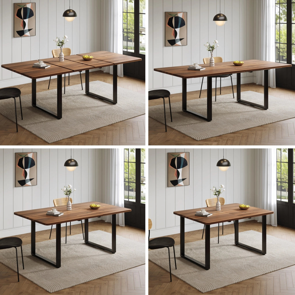 Tavolo da pranzo estensibile 140/180/220x80x75 cm in MDF noce