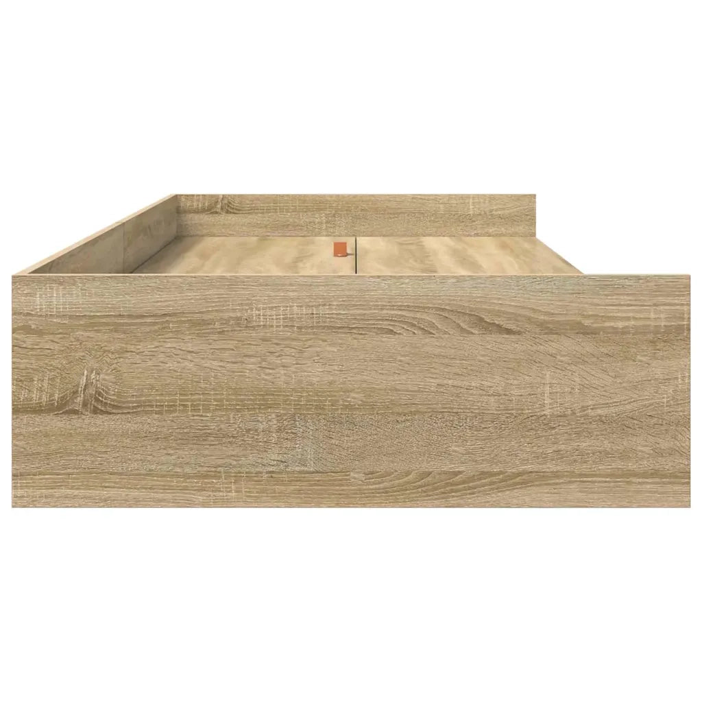Letto singolo | Letto per adulti | Struttura del letto Rovere Sonoma 90 x 200 cm Legno multistrato