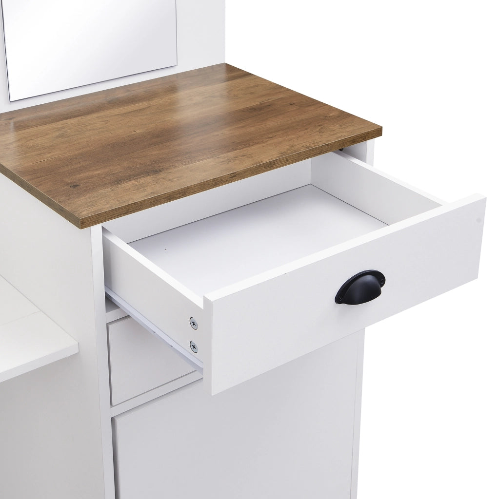 Set guardaroba con specchio e cassetti 110,5x38x191 cm